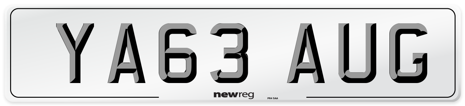 YA63 AUG Number Plate from New Reg